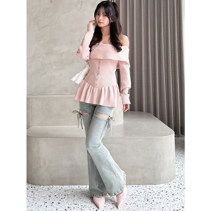 オフショルペプラムニットトップス【セットアップ着用可能】 | RESEXXY | 詳細画像11 