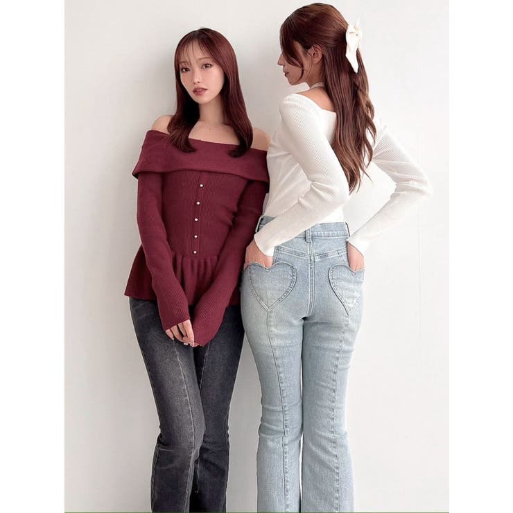 オフショルペプラムニットトップス【セットアップ着用可能】 | RESEXXY | 詳細画像21 