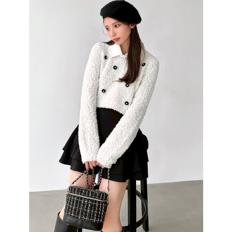 ホワイト | シャツドッキングニットトップス | RESEXXY