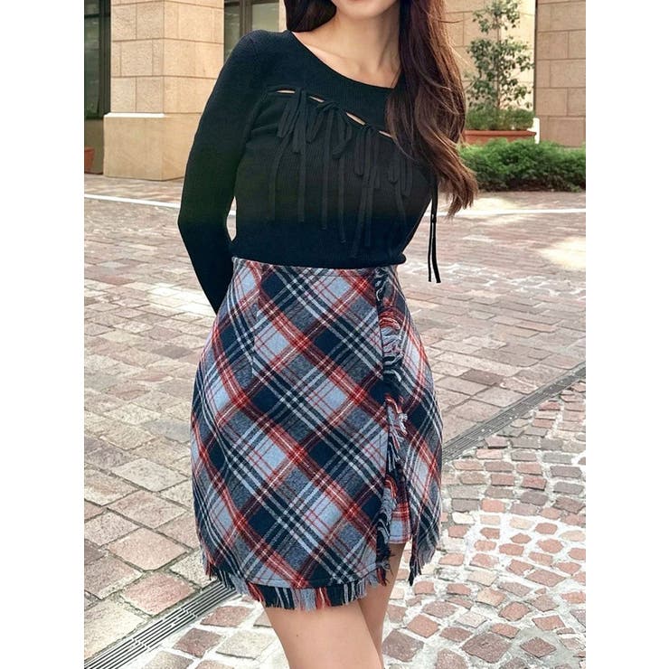 ブラック | リボンデザインニットトップス | RESEXXY