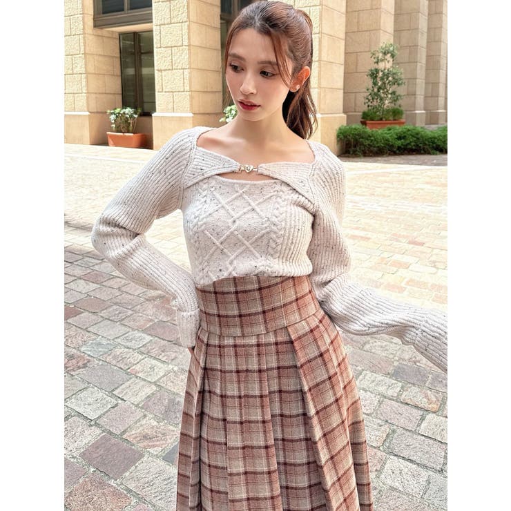 ケーブルニットレイヤードトップス | RESEXXY | 詳細画像2 