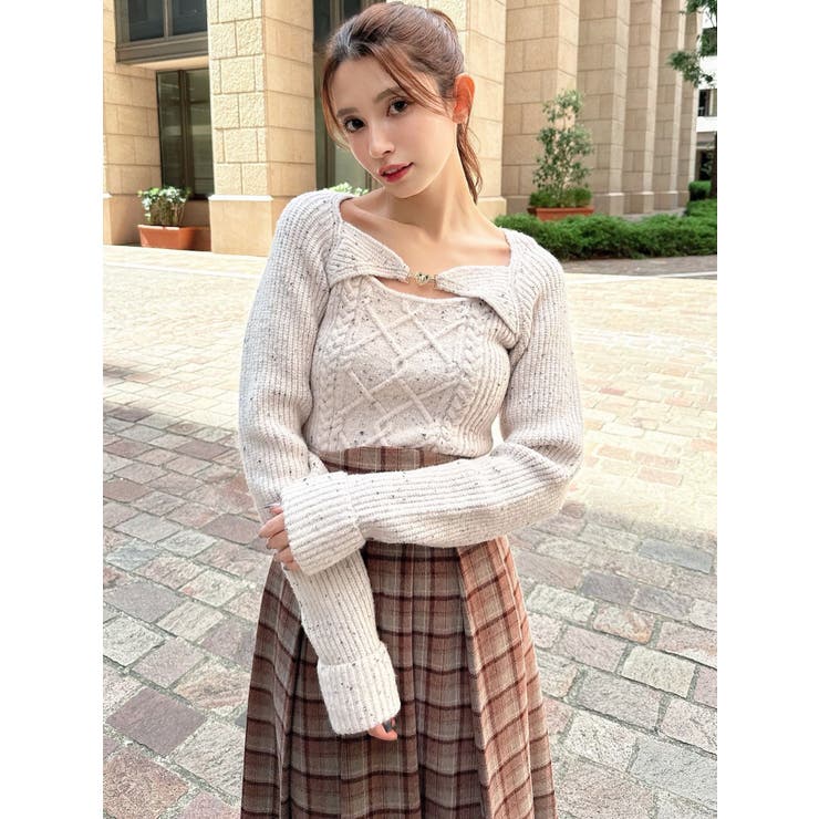 ケーブルニットレイヤードトップス | RESEXXY | 詳細画像4 