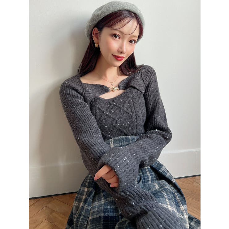 ケーブルニットレイヤードトップス | RESEXXY | 詳細画像7 