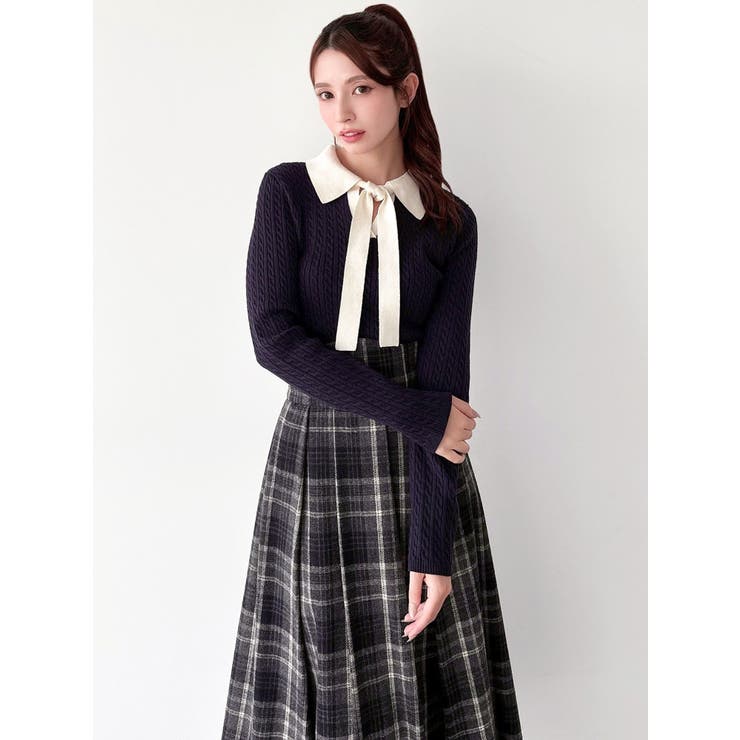 ナロータイケーブルニットトップス | RESEXXY | 詳細画像3 