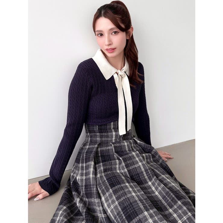 ナロータイケーブルニットトップス | RESEXXY | 詳細画像4 