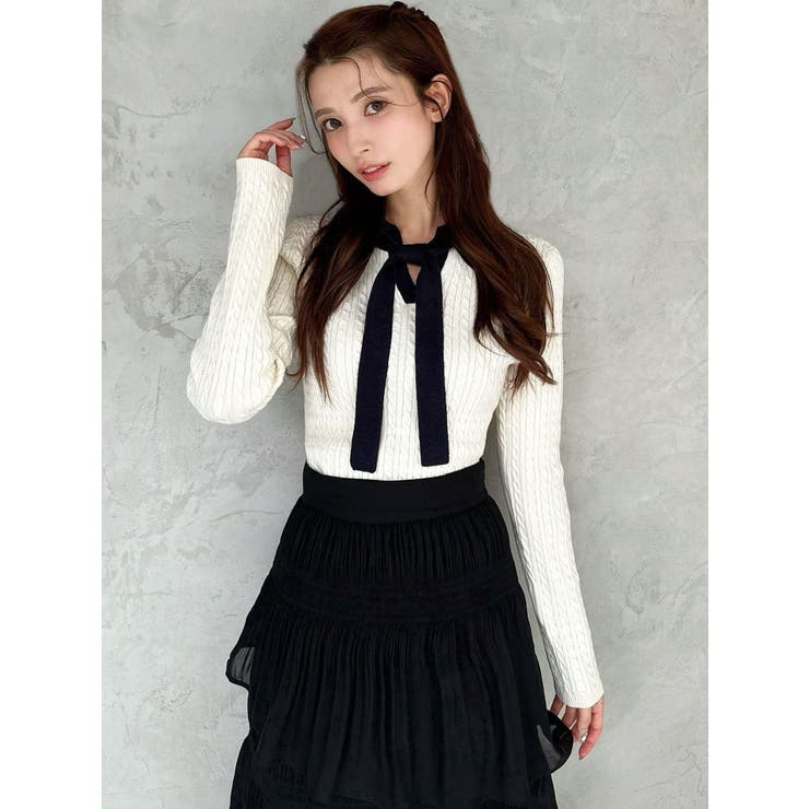 ナロータイケーブルニットトップス | RESEXXY | 詳細画像7 