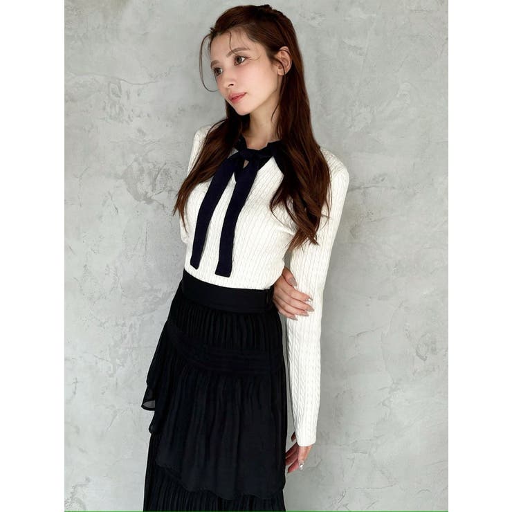 ナロータイケーブルニットトップス | RESEXXY | 詳細画像8 