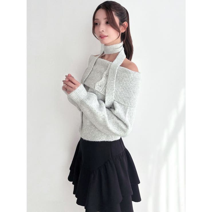 ビックカラーチョーカーニットトップス[品番：MKSW0067745]｜RESEXXY