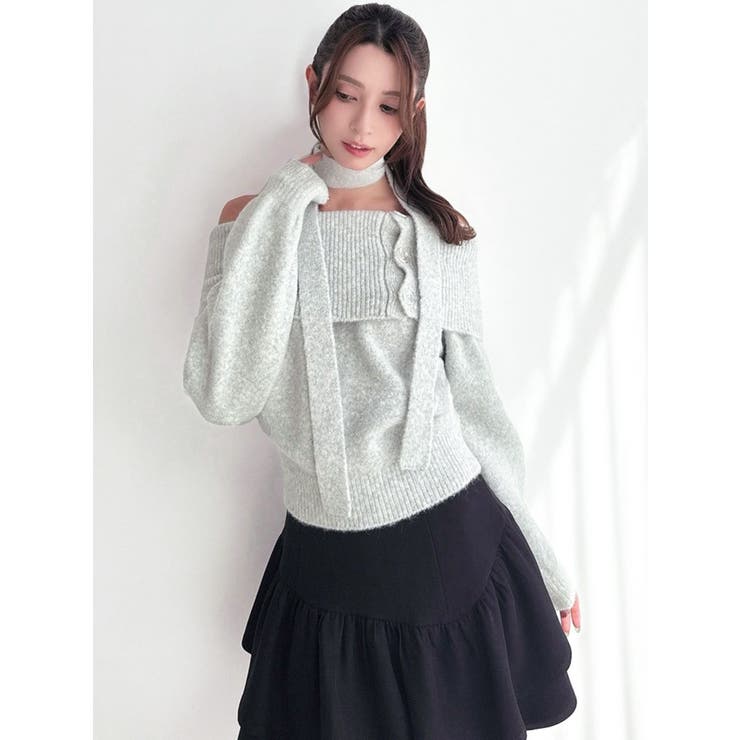 ビックカラーチョーカーニットトップス[品番：MKSW0067745]｜RESEXXY