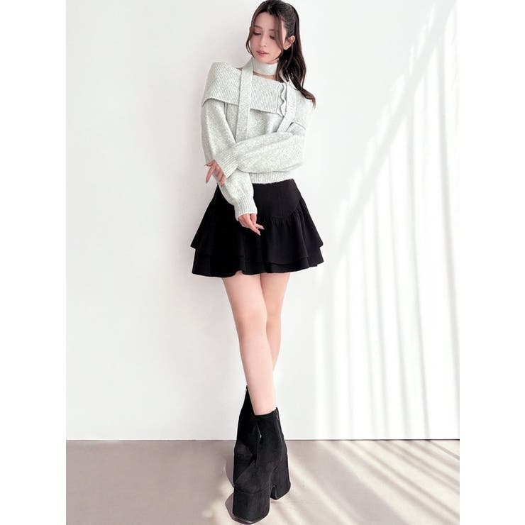 ビックカラーチョーカーニットトップス[品番：MKSW0067745]｜RESEXXY