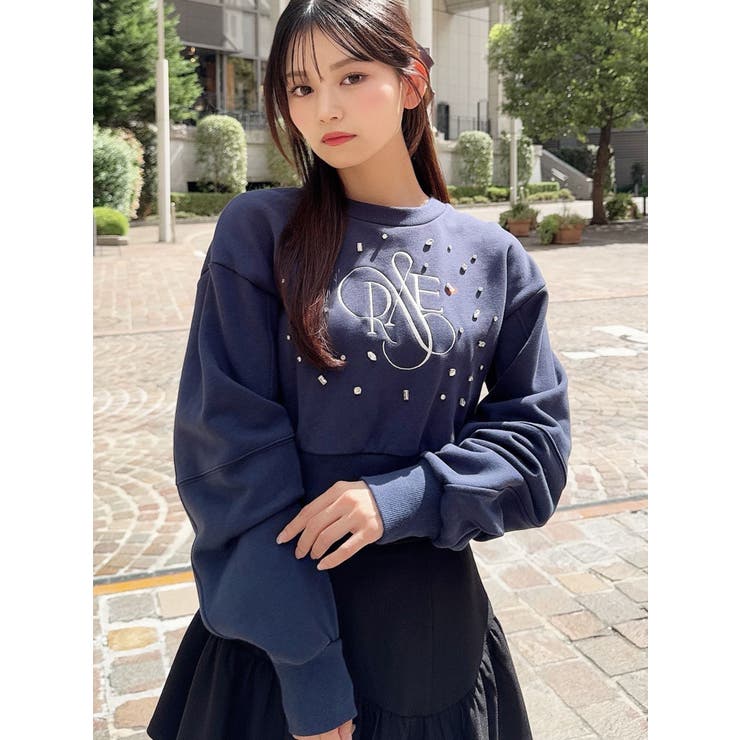 ネイビー | ニュアンスロゴスウェットプルオーバー | RESEXXY