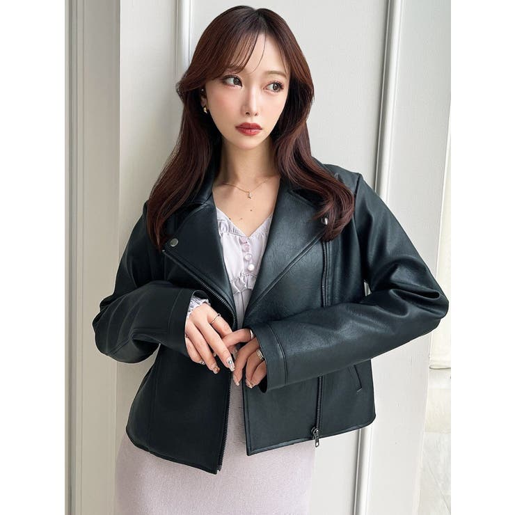 フェイクレザーライダースジャケット | RESEXXY | 詳細画像3 