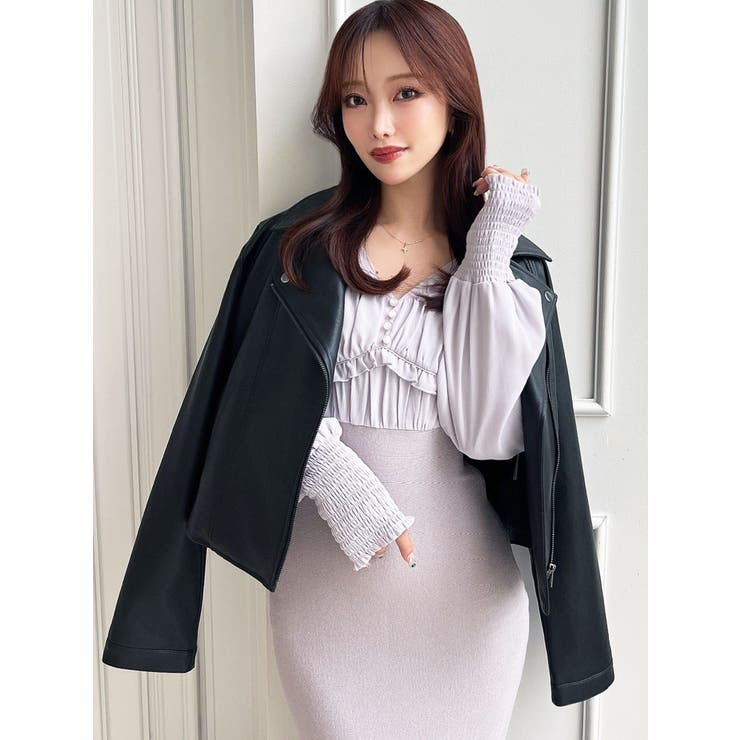 フェイクレザーライダースジャケット | RESEXXY | 詳細画像4 