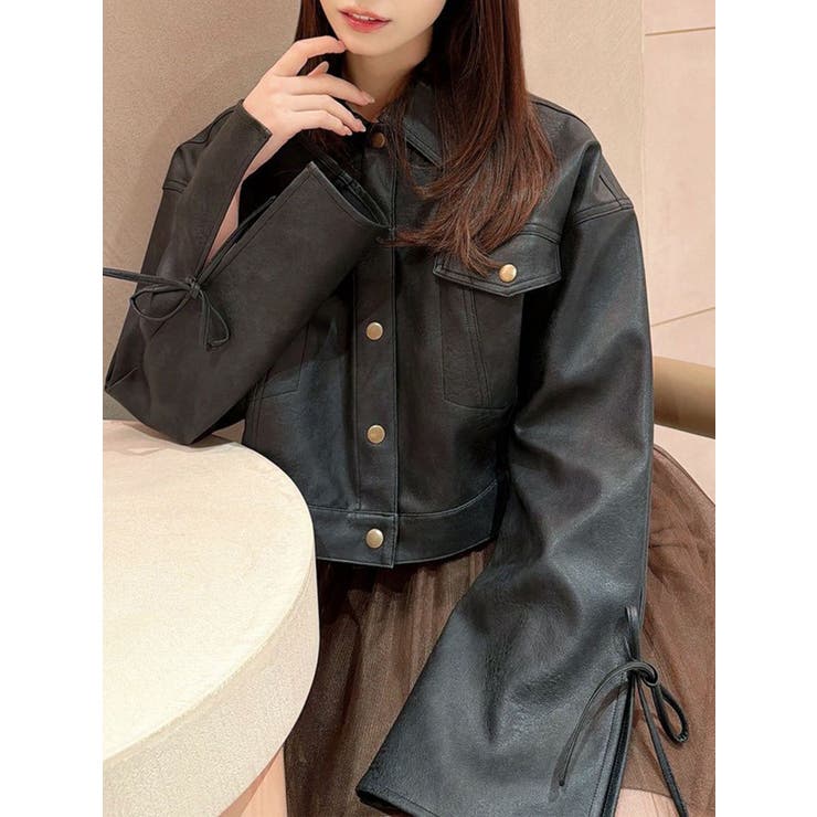 リボンスリーブショートブルゾン | RESEXXY | 詳細画像1 