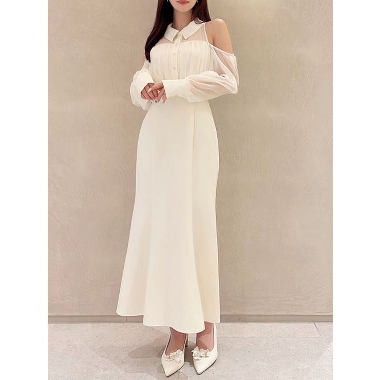 アイボリー | シアースリーブシャツマーメイドワンピース | RESEXXY