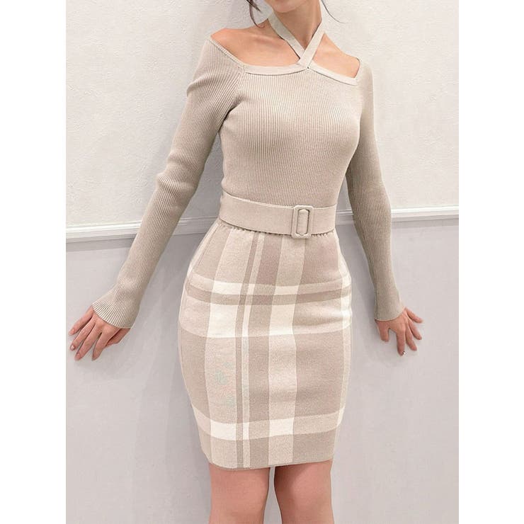 ベージュ | フロントクロスジャガードワンピース | RESEXXY