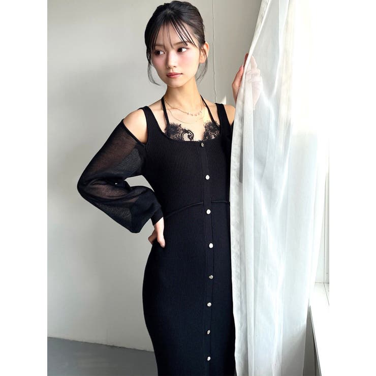 レースレイヤードリブニットワンピース | RESEXXY | 詳細画像10 