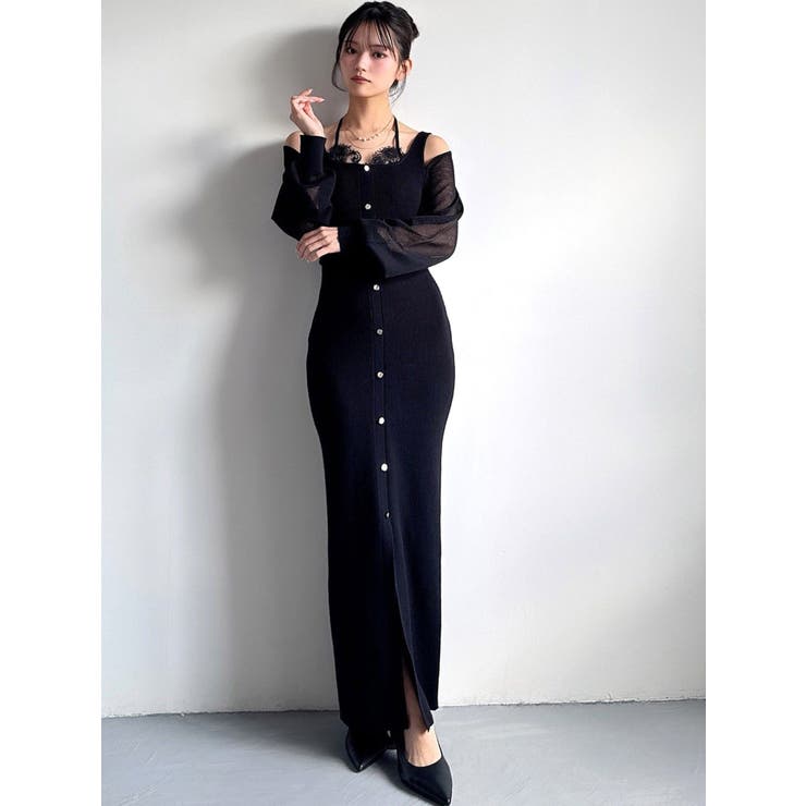 レースレイヤードリブニットワンピース | RESEXXY | 詳細画像7 