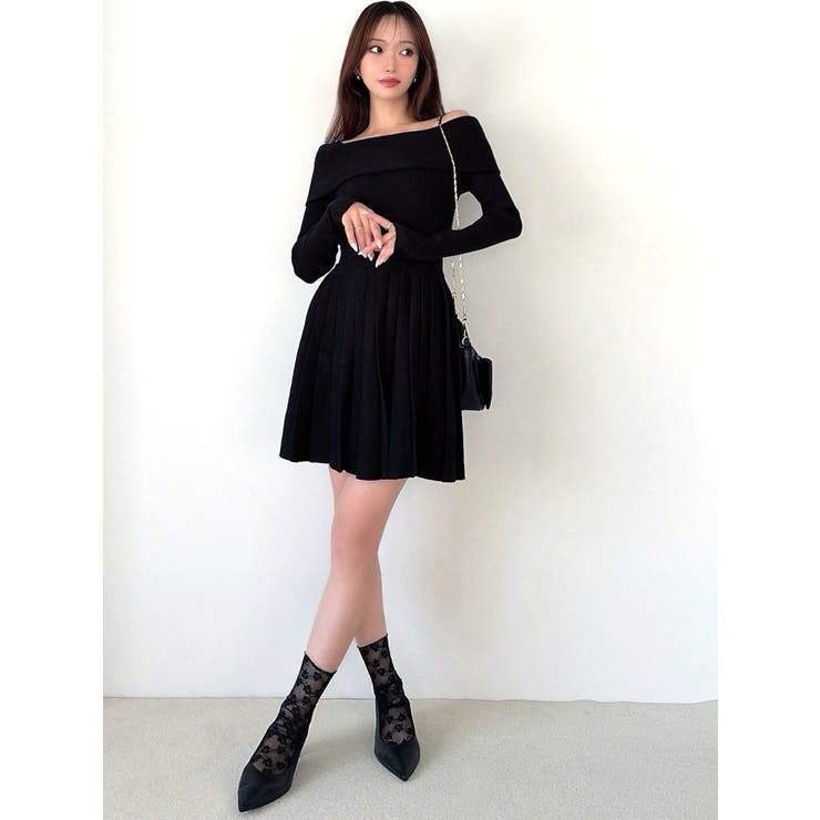 オフショルプリーツニットミニワンピース | RESEXXY | 詳細画像10 