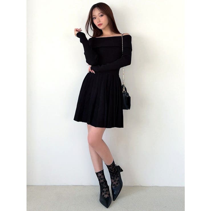 オフショルプリーツニットミニワンピース | RESEXXY | 詳細画像12 