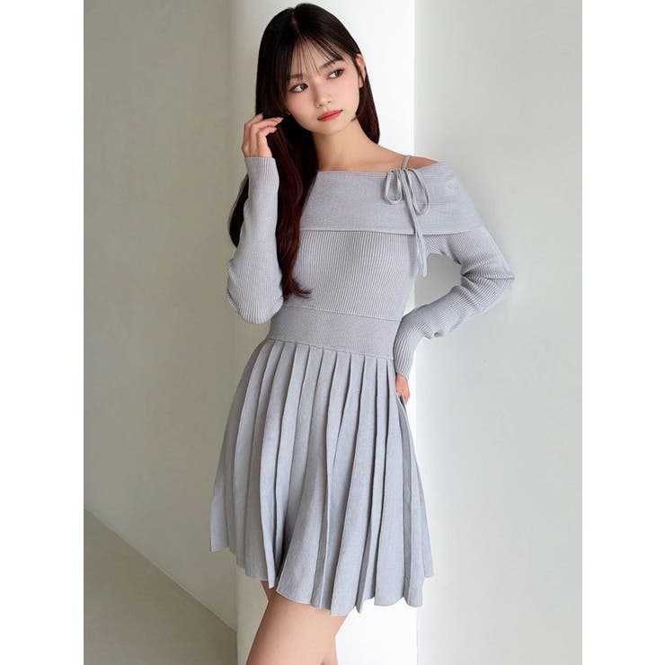 オフショルプリーツニットミニワンピース | RESEXXY | 詳細画像13 