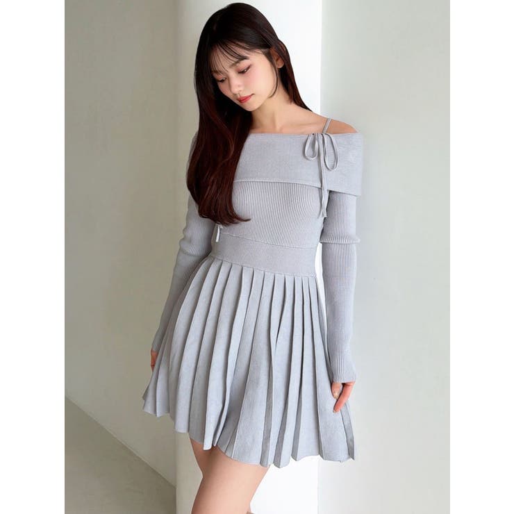 オフショルプリーツニットミニワンピース | RESEXXY | 詳細画像15 