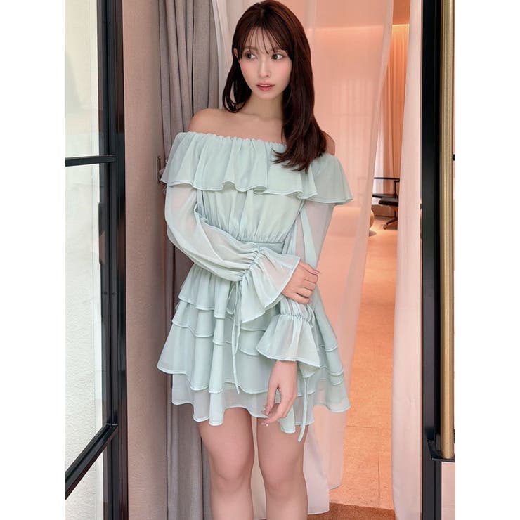 オフショルシフォンミニワンピース | RESEXXY | 詳細画像11 