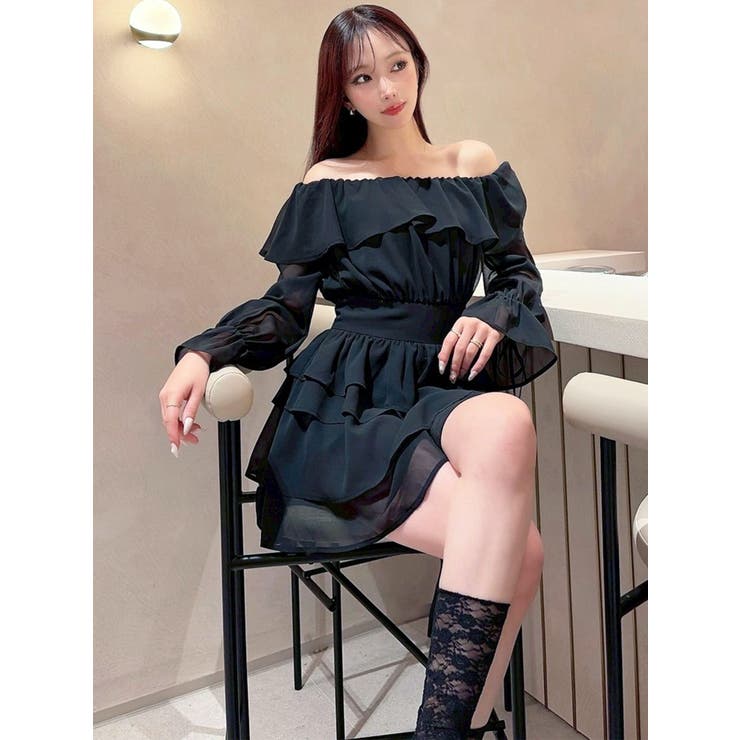 オフショルシフォンミニワンピース | RESEXXY | 詳細画像2 