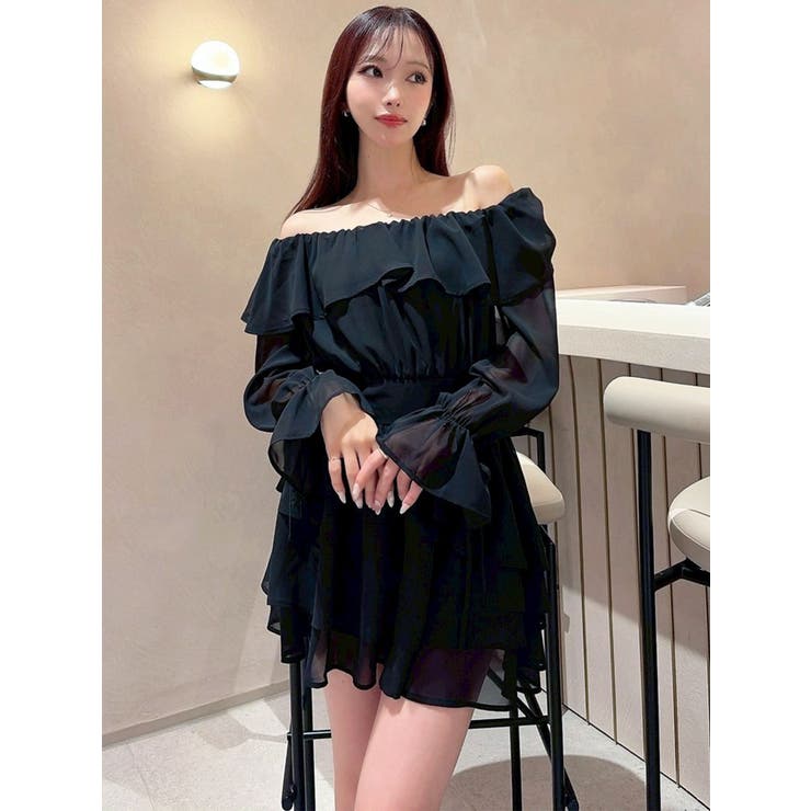 オフショルシフォンミニワンピース | RESEXXY | 詳細画像4 