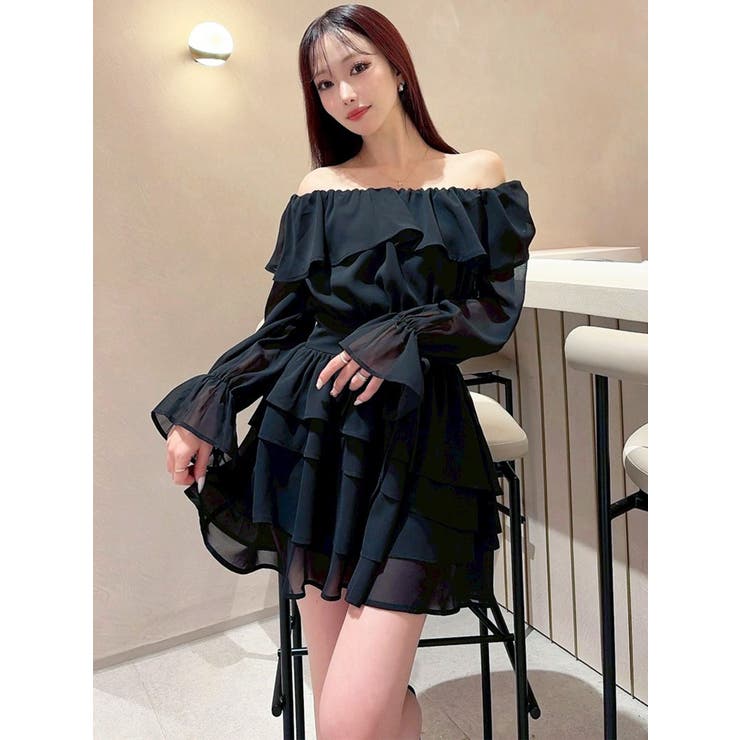 オフショルシフォンミニワンピース | RESEXXY | 詳細画像5 