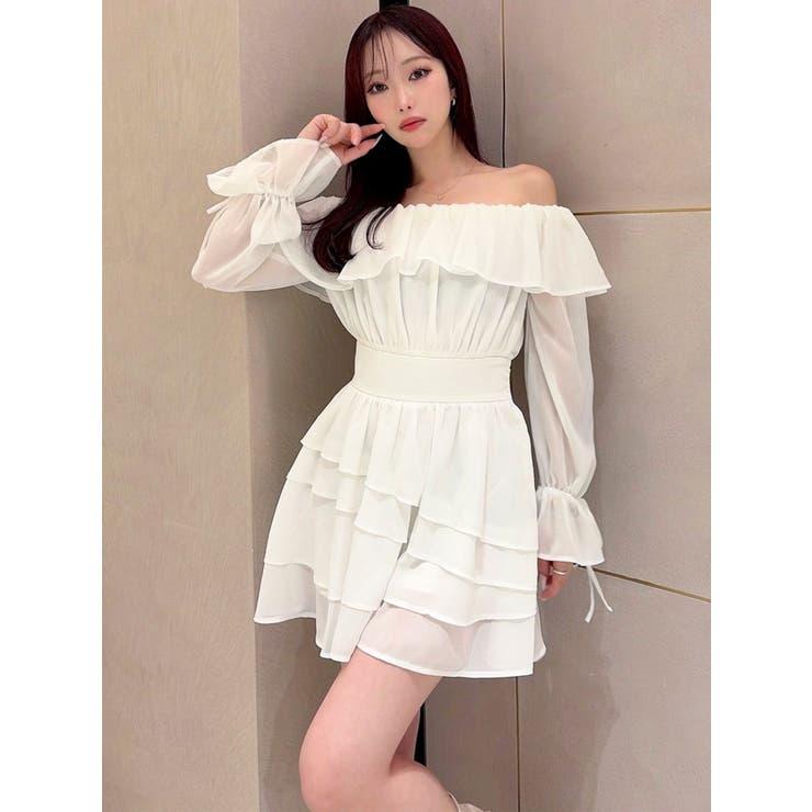 オフショルシフォンミニワンピース | RESEXXY | 詳細画像7 