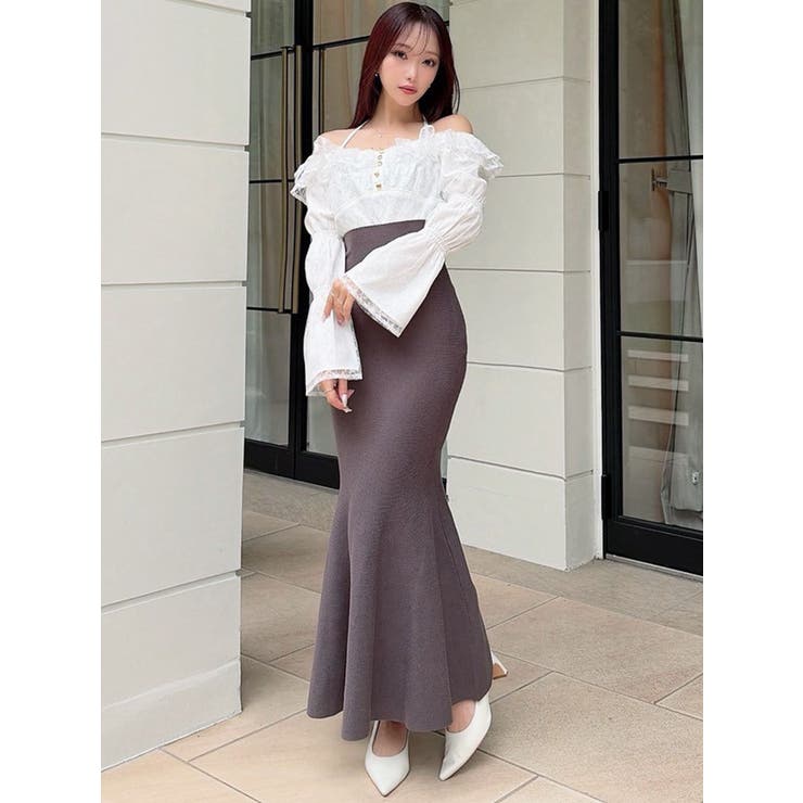 レースドッキングマーメイドニットワンピース | RESEXXY | 詳細画像2 