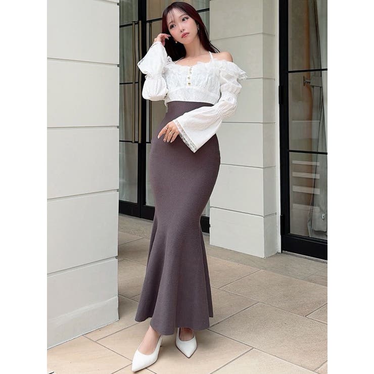 レースドッキングマーメイドニットワンピース | RESEXXY | 詳細画像3 