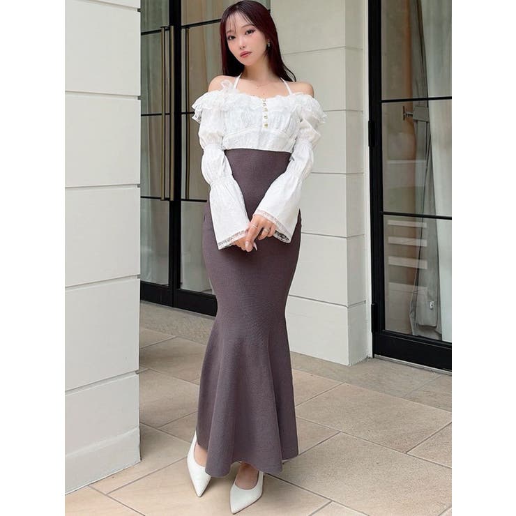 レースドッキングマーメイドニットワンピース | RESEXXY | 詳細画像4 