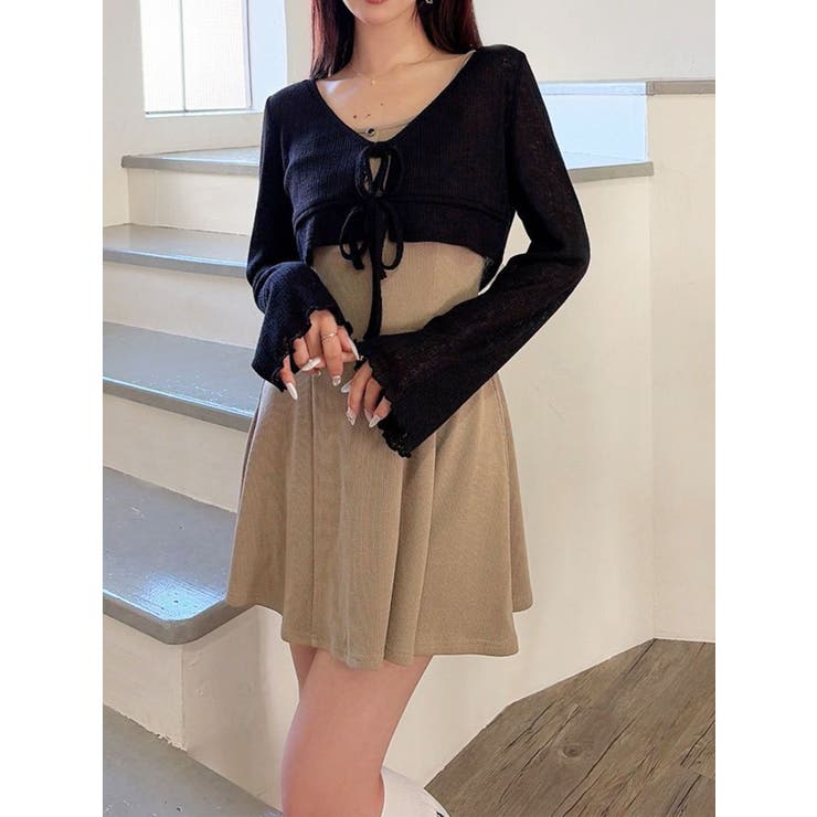 ベージュ | カットアンサンブルミニワンピース | RESEXXY