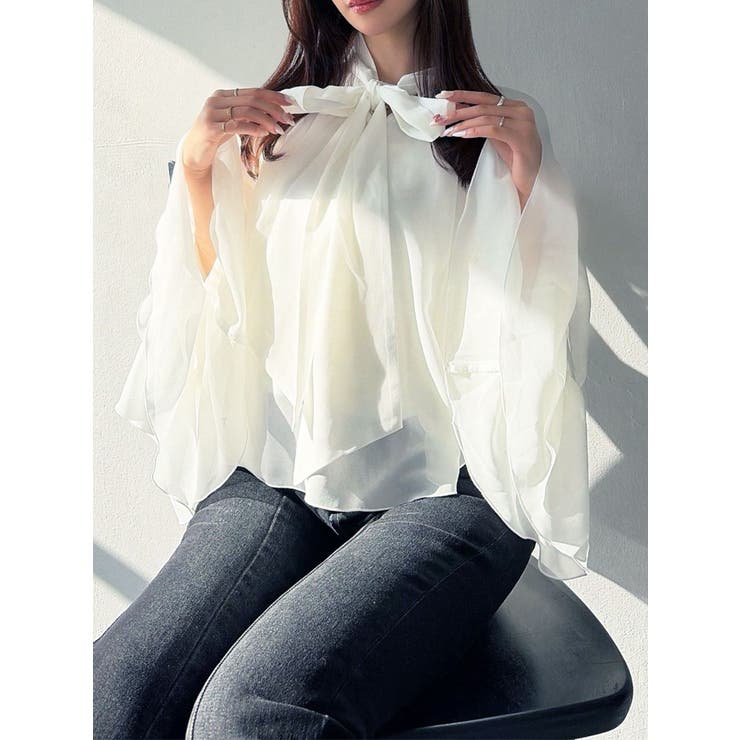 ワイドスリーブラッフルボリュームブラウス | RESEXXY | 詳細画像1 