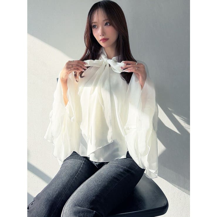 ワイドスリーブラッフルボリュームブラウス | RESEXXY | 詳細画像2 