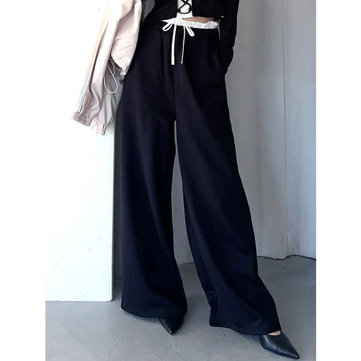 ブラック | レイヤードスウェットパンツ | RESEXXY