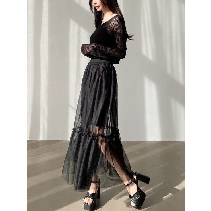 レイヤードチュールロングスカート | RESEXXY | 詳細画像3 