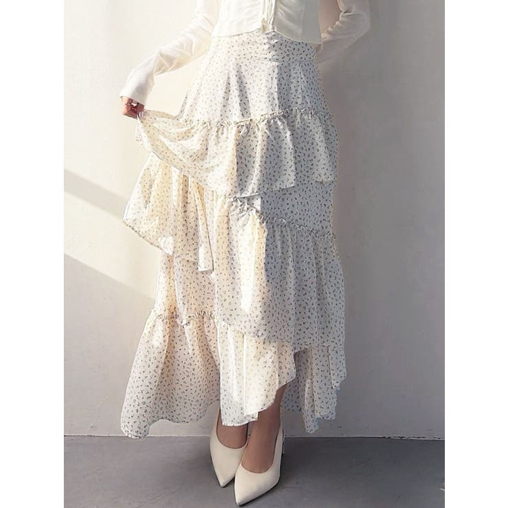 アイボリー | ランダムヘムフレアロングスカート | RESEXXY