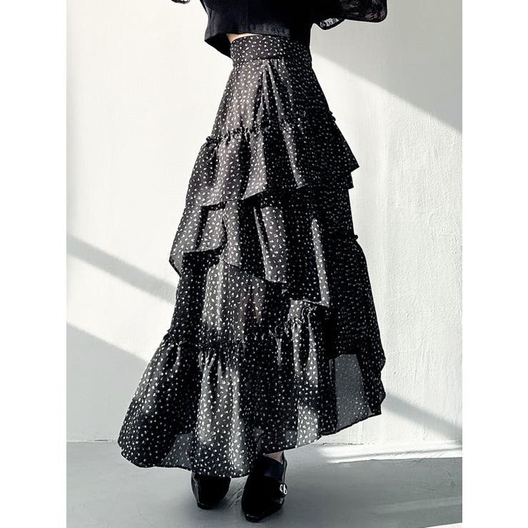 ブラック | ランダムヘムフレアロングスカート | RESEXXY