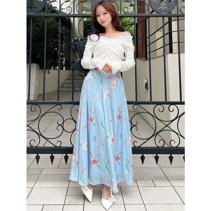 【memorif.】フラワーロングフレアスカート | RESEXXY | 詳細画像6 