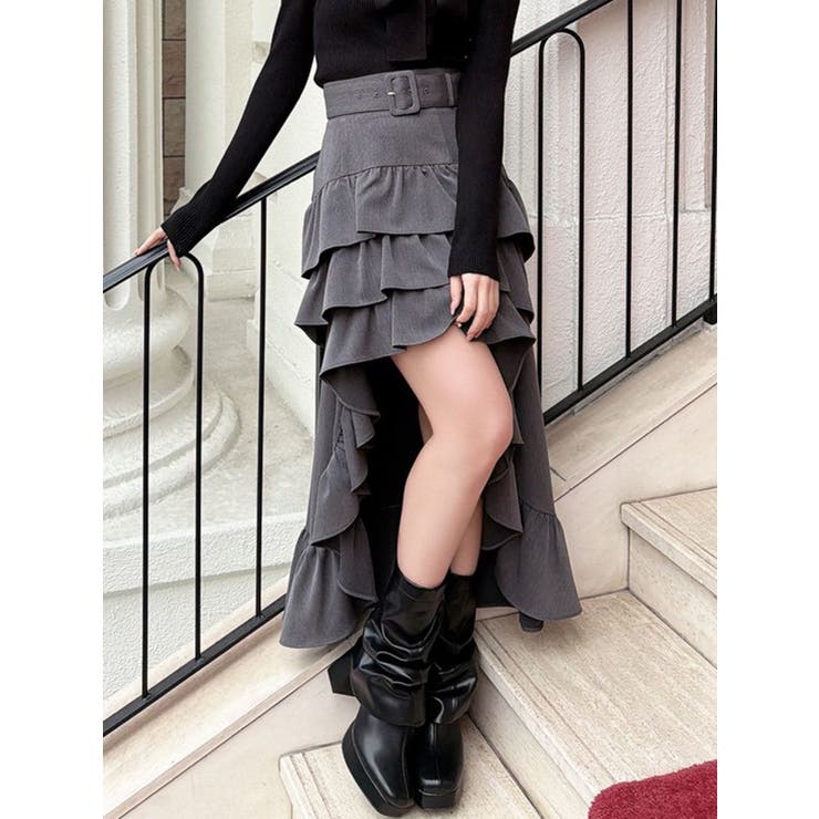 チャコールグレー | ランダムフリルボリュームスカート | RESEXXY