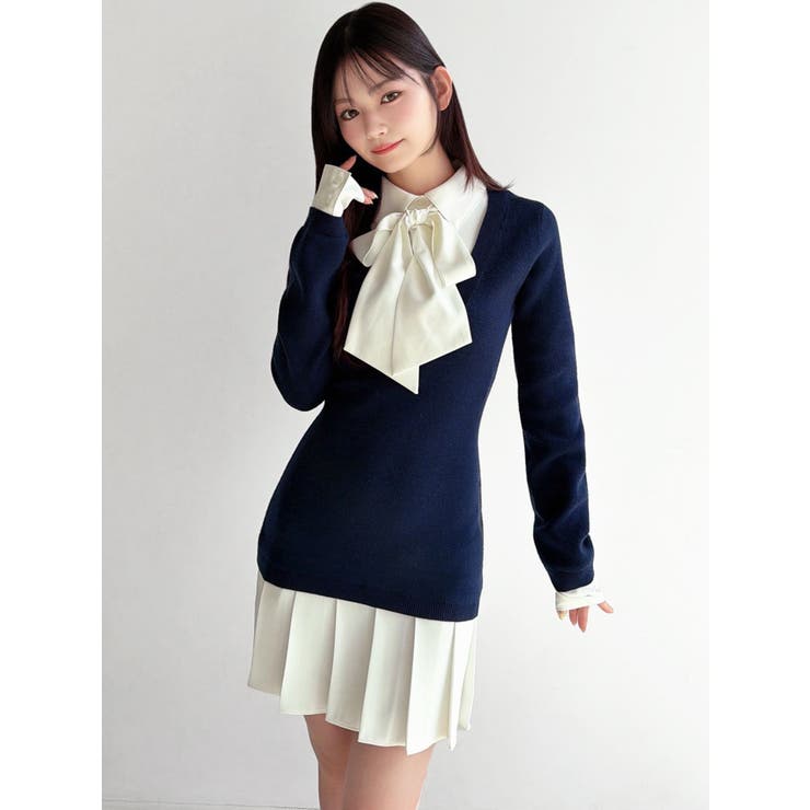 シャツドッキングニットワンピース | RESEXXY | 詳細画像11 