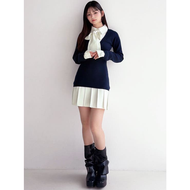 シャツドッキングニットワンピース | RESEXXY | 詳細画像13 