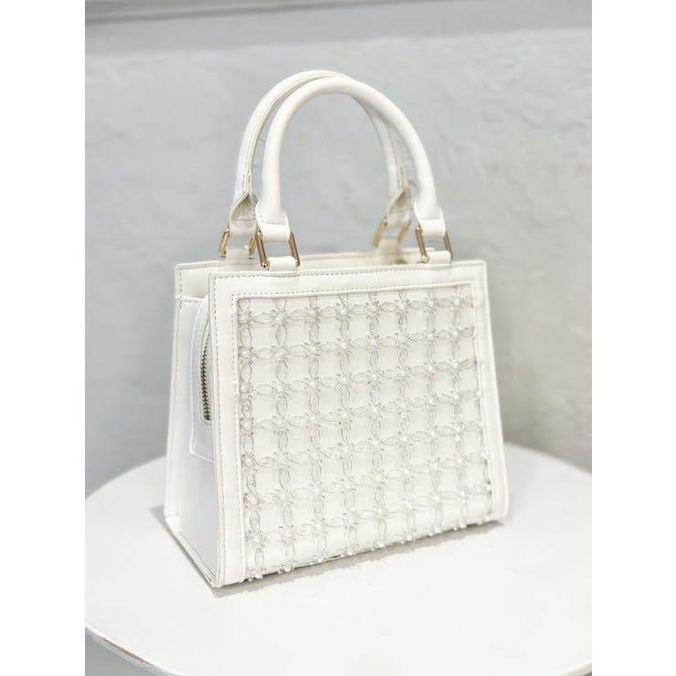 ホワイト | シャイニースクエアハンドバッグ | RESEXXY