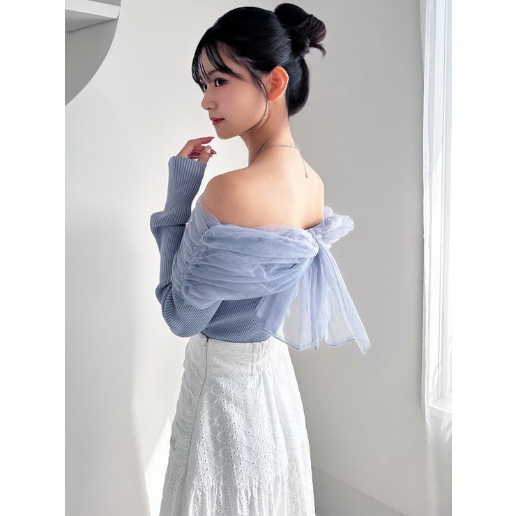 バックリボンオフショルニットトップス | RESEXXY | 詳細画像13 