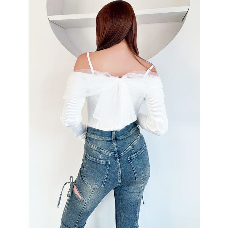 バックリボンオフショルニットトップス | RESEXXY | 詳細画像15 