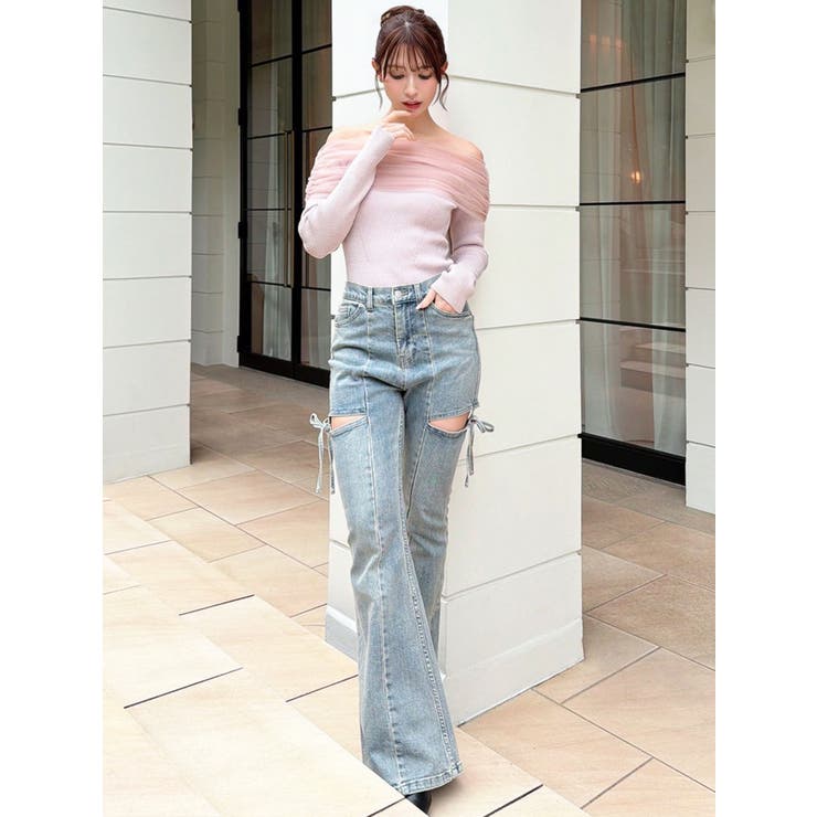 バックリボンオフショルニットトップス | RESEXXY | 詳細画像5 