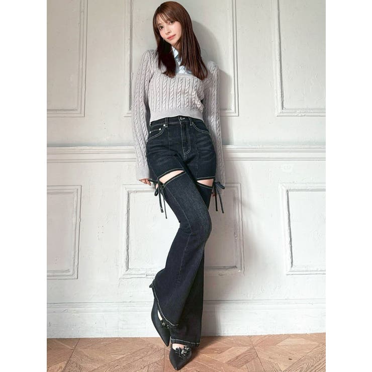 シャツドッキングケーブルニットトップス | RESEXXY | 詳細画像15 